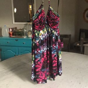 Multicolor Halter Dress